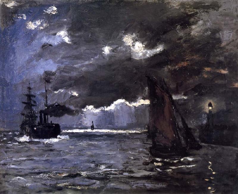 Claude Monet A Seascape,Shipping by Moonlight Spain oil painting art